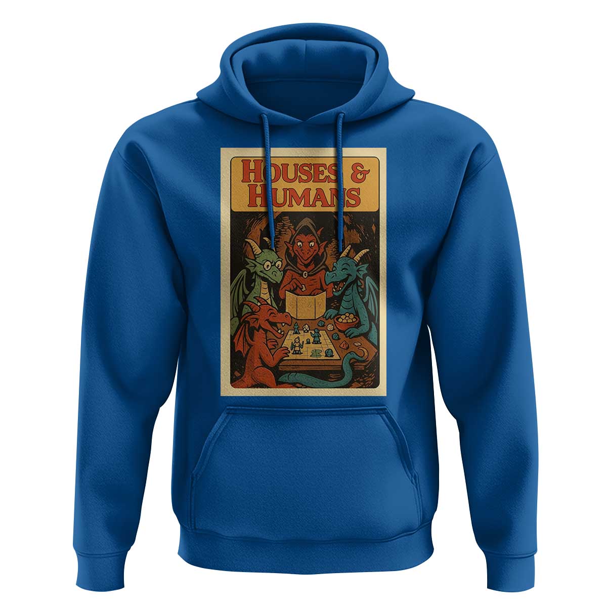 Houses and Humans Fantasy Tabletop Game Hoodie Retro RPG Dragons Board Game Roleplay Fans - Wonder Print Shop