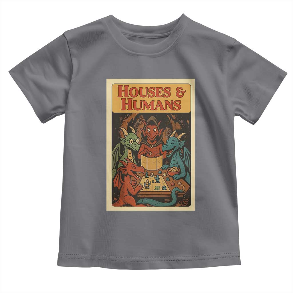 Houses and Humans Fantasy Tabletop Game Toddler T Shirt Retro RPG Dragons Board Game Roleplay Fans - Wonder Print Shop