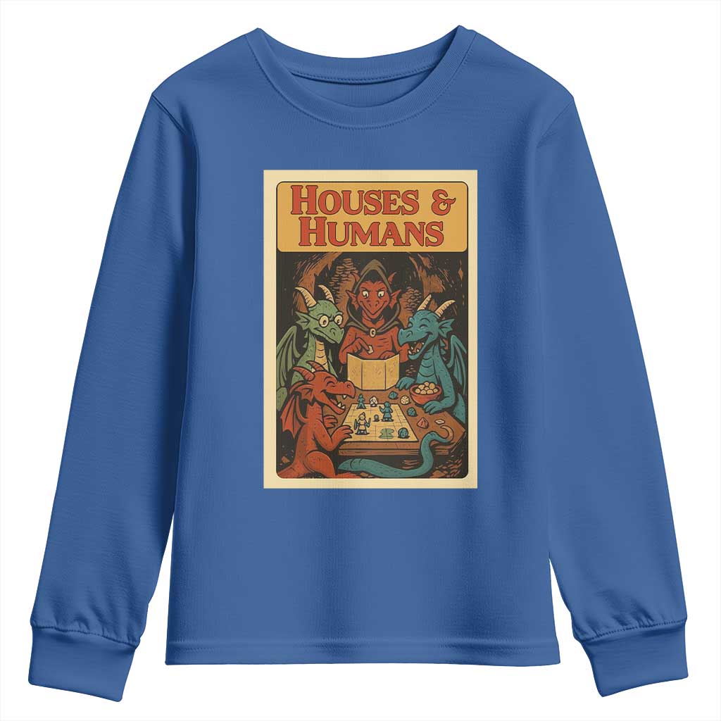 Houses and Humans Fantasy Tabletop Game Youth Sweatshirt Retro RPG Dragons Board Game Roleplay Fans - Wonder Print Shop