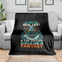 Is This the Real Life RPG Parody Fantasy Dice Throw Blanket Funny Epic Tabletop Dungeon Roleplay Game Fans - Wonder Print Shop