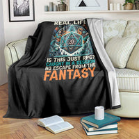 Is This the Real Life RPG Parody Fantasy Dice Throw Blanket Funny Epic Tabletop Dungeon Roleplay Game Fans - Wonder Print Shop