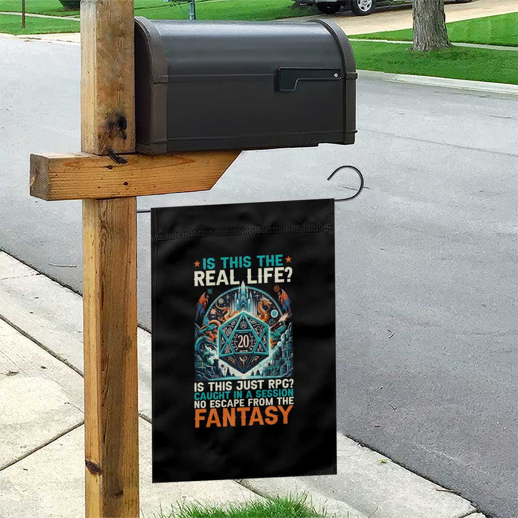 Is This the Real Life RPG Parody Fantasy Dice Garden Flag Funny Epic Tabletop Dungeon Roleplay Game Fans - Wonder Print Shop
