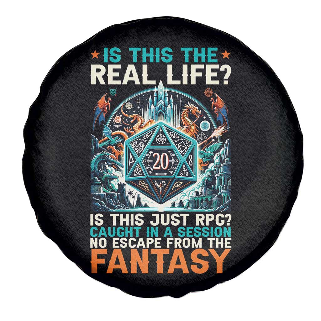 Is This the Real Life RPG Parody Fantasy Dice Spare Tire Cover Funny Epic Tabletop Dungeon Roleplay Game Fans - Wonder Print Shop