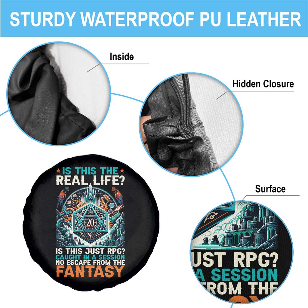 Is This the Real Life RPG Parody Fantasy Dice Spare Tire Cover Funny Epic Tabletop Dungeon Roleplay Game Fans - Wonder Print Shop