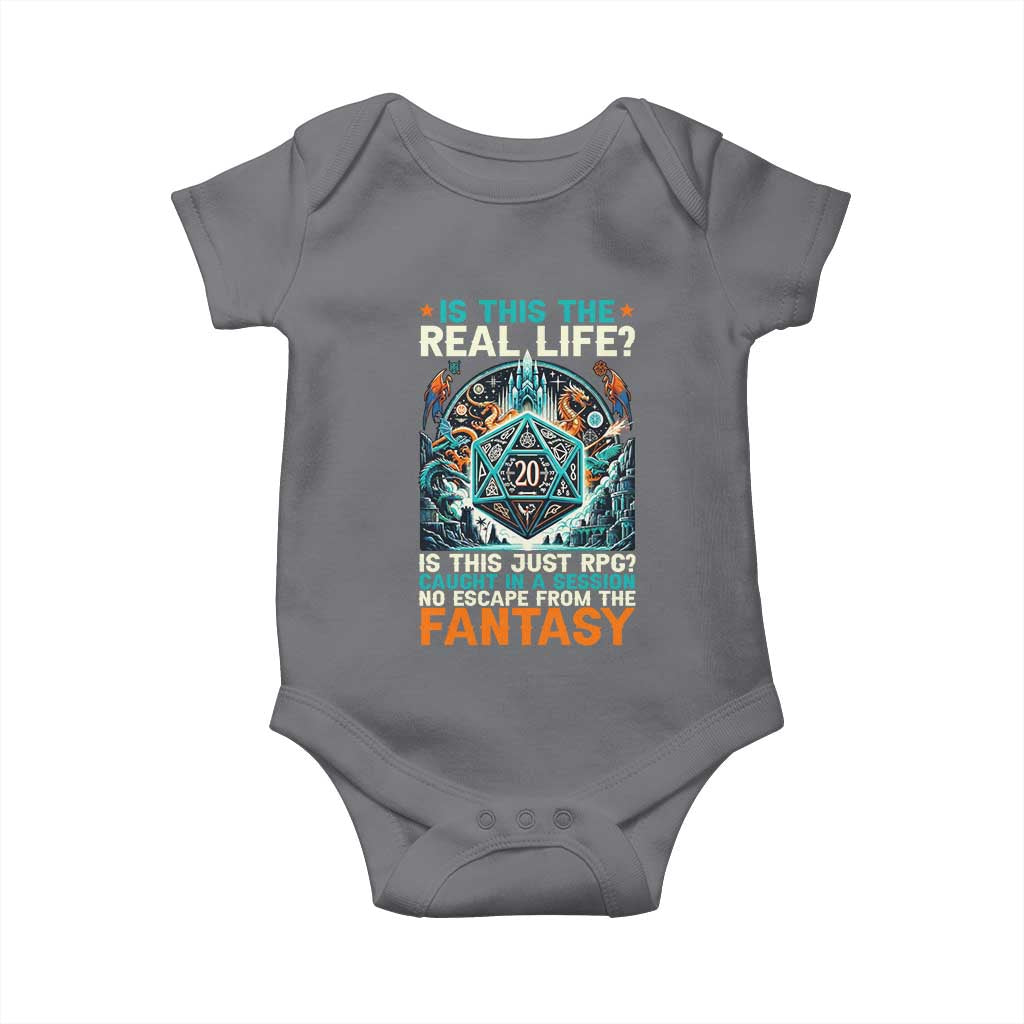 Is This the Real Life RPG Parody Fantasy Dice Baby Onesie Funny Epic Tabletop Dungeon Roleplay Game Fans - Wonder Print Shop