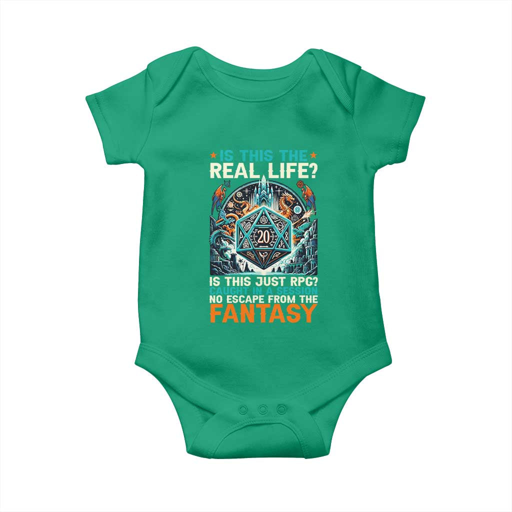 Is This the Real Life RPG Parody Fantasy Dice Baby Onesie Funny Epic Tabletop Dungeon Roleplay Game Fans - Wonder Print Shop