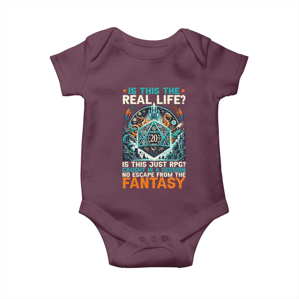 Is This the Real Life RPG Parody Fantasy Dice Baby Onesie Funny Epic Tabletop Dungeon Roleplay Game Fans - Wonder Print Shop
