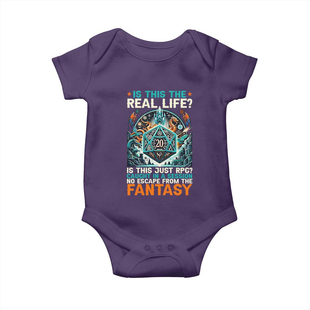 Is This the Real Life RPG Parody Fantasy Dice Baby Onesie Funny Epic Tabletop Dungeon Roleplay Game Fans - Wonder Print Shop