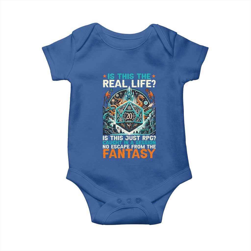 Is This the Real Life RPG Parody Fantasy Dice Baby Onesie Funny Epic Tabletop Dungeon Roleplay Game Fans - Wonder Print Shop
