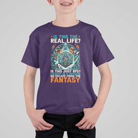 Is This the Real Life RPG Parody Fantasy Dice T Shirt For Kid Funny Epic Tabletop Dungeon Roleplay Game Fans - Wonder Print Shop