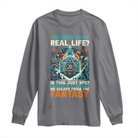 Is This the Real Life RPG Parody Fantasy Dice Long Sleeve Shirt Funny Epic Tabletop Dungeon Roleplay Game Fans - Wonder Print Shop