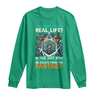 Is This the Real Life RPG Parody Fantasy Dice Long Sleeve Shirt Funny Epic Tabletop Dungeon Roleplay Game Fans - Wonder Print Shop
