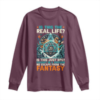 Is This the Real Life RPG Parody Fantasy Dice Long Sleeve Shirt Funny Epic Tabletop Dungeon Roleplay Game Fans - Wonder Print Shop
