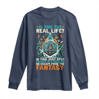 Is This the Real Life RPG Parody Fantasy Dice Long Sleeve Shirt Funny Epic Tabletop Dungeon Roleplay Game Fans - Wonder Print Shop