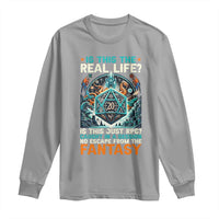 Is This the Real Life RPG Parody Fantasy Dice Long Sleeve Shirt Funny Epic Tabletop Dungeon Roleplay Game Fans - Wonder Print Shop