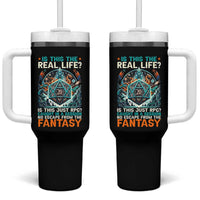 Is This the Real Life RPG Parody Fantasy Dice Tumbler With Handle Funny Epic Tabletop Dungeon Roleplay Game Fans - Wonder Print Shop