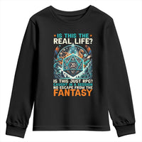Is This the Real Life RPG Parody Fantasy Dice Youth Sweatshirt Funny Epic Tabletop Dungeon Roleplay Game Fans - Wonder Print Shop