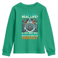 Is This the Real Life RPG Parody Fantasy Dice Youth Sweatshirt Funny Epic Tabletop Dungeon Roleplay Game Fans - Wonder Print Shop