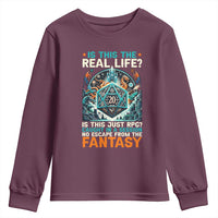 Is This the Real Life RPG Parody Fantasy Dice Youth Sweatshirt Funny Epic Tabletop Dungeon Roleplay Game Fans - Wonder Print Shop