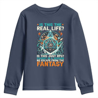 Is This the Real Life RPG Parody Fantasy Dice Youth Sweatshirt Funny Epic Tabletop Dungeon Roleplay Game Fans - Wonder Print Shop