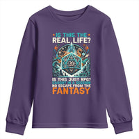 Is This the Real Life RPG Parody Fantasy Dice Youth Sweatshirt Funny Epic Tabletop Dungeon Roleplay Game Fans - Wonder Print Shop