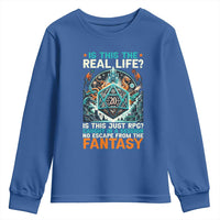Is This the Real Life RPG Parody Fantasy Dice Youth Sweatshirt Funny Epic Tabletop Dungeon Roleplay Game Fans - Wonder Print Shop