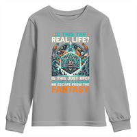 Is This the Real Life RPG Parody Fantasy Dice Youth Sweatshirt Funny Epic Tabletop Dungeon Roleplay Game Fans - Wonder Print Shop