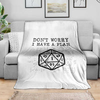 Don’t Worry I Have a Plan Dice Humor Throw Blanket Funny Tabletop RPG Dungeon Roleplay Fans - Wonder Print Shop