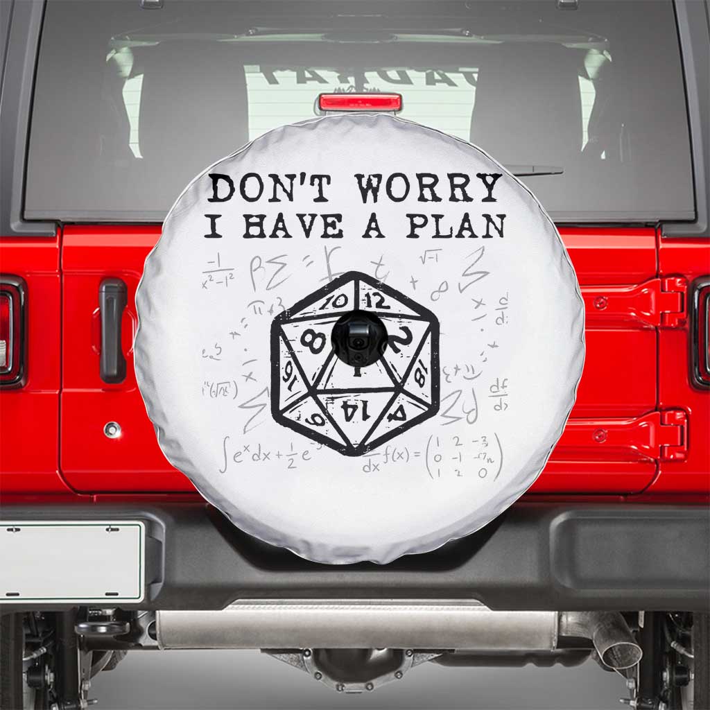 Don’t Worry I Have a Plan Dice Humor Spare Tire Cover Funny Tabletop RPG Dungeon Roleplay Fans - Wonder Print Shop