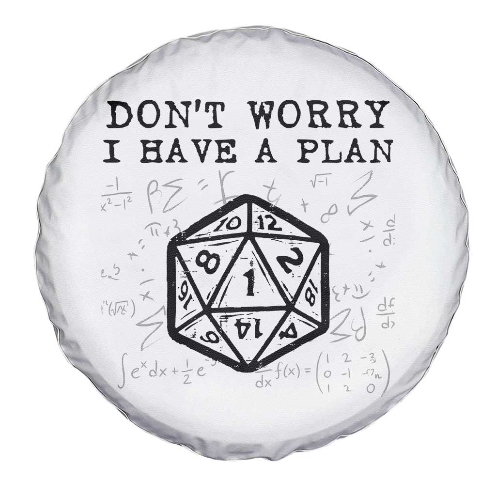 Don’t Worry I Have a Plan Dice Humor Spare Tire Cover Funny Tabletop RPG Dungeon Roleplay Fans - Wonder Print Shop