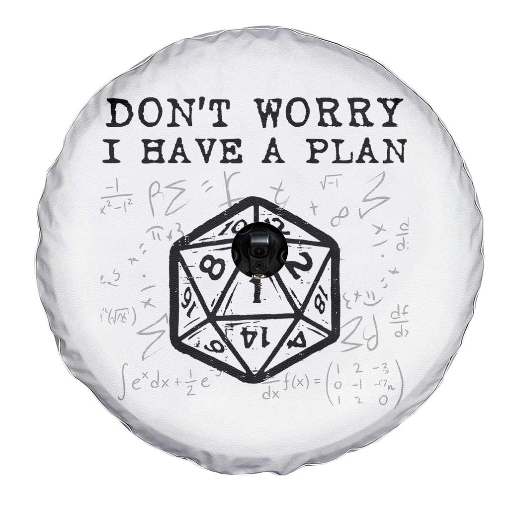 Don’t Worry I Have a Plan Dice Humor Spare Tire Cover Funny Tabletop RPG Dungeon Roleplay Fans - Wonder Print Shop