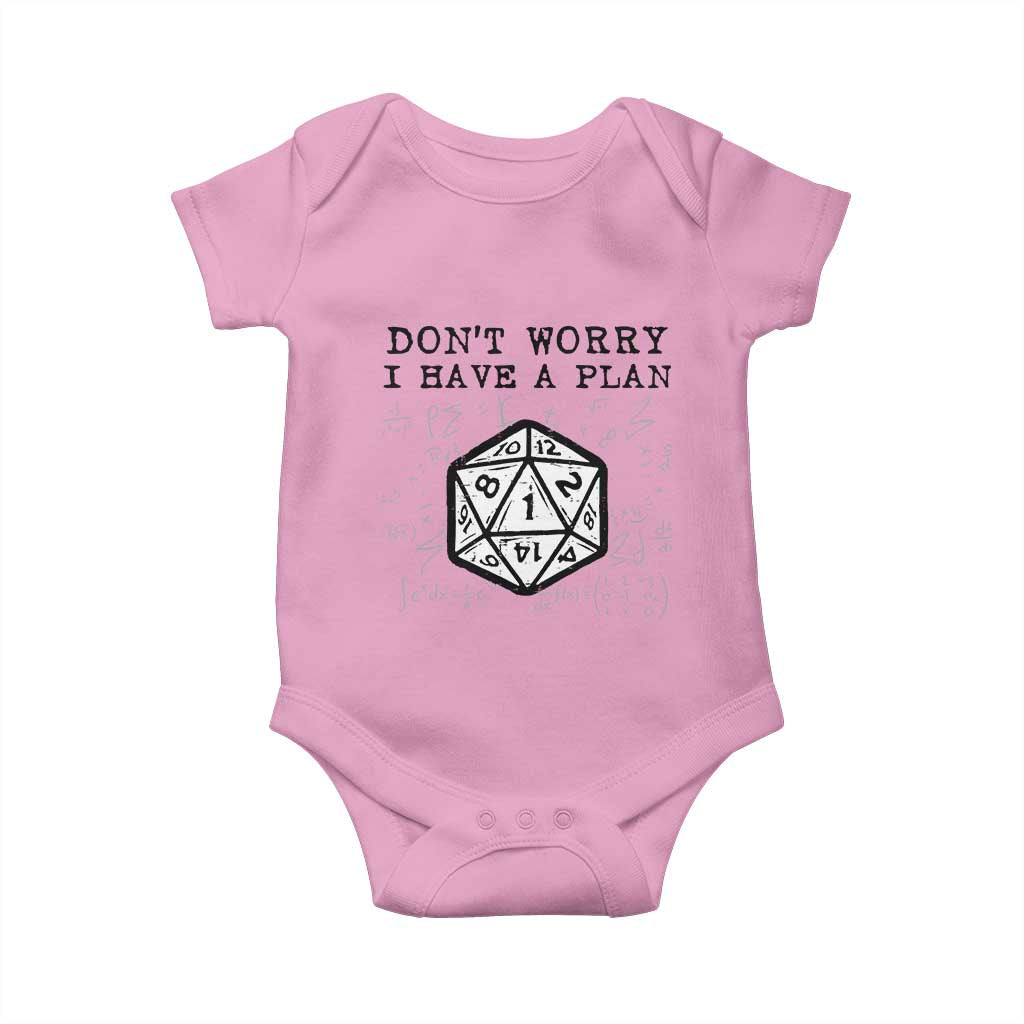 Don’t Worry I Have a Plan Dice Humor Baby Onesie Funny Tabletop RPG Dungeon Roleplay Fans - Wonder Print Shop