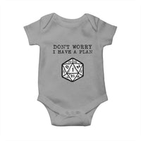 Don’t Worry I Have a Plan Dice Humor Baby Onesie Funny Tabletop RPG Dungeon Roleplay Fans - Wonder Print Shop