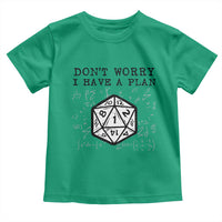Don’t Worry I Have a Plan Dice Humor Toddler T Shirt Funny Tabletop RPG Dungeon Roleplay Fans - Wonder Print Shop