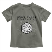 Don’t Worry I Have a Plan Dice Humor Toddler T Shirt Funny Tabletop RPG Dungeon Roleplay Fans - Wonder Print Shop
