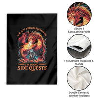 I’m Not Procrastinating I’m Doing Side Quests Garden Flag Fantasy Gamer Humor Epic Dragon RPG Adventure - Wonder Print Shop