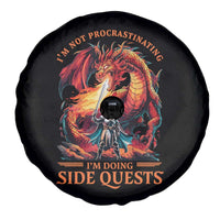 I’m Not Procrastinating I’m Doing Side Quests Spare Tire Cover Fantasy Gamer Humor Epic Dragon RPG Adventure - Wonder Print Shop