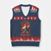 I’m Not Procrastinating I’m Doing Side Quests V-Neck Knit Sweater Vest Fantasy Gamer Humor Epic Dragon RPG Adventure - Wonder Print Shop