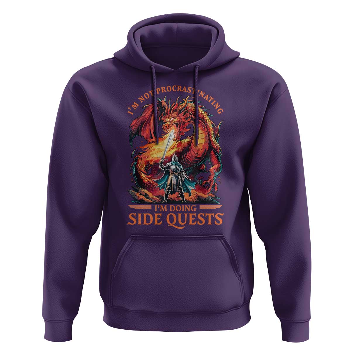 I’m Not Procrastinating I’m Doing Side Quests Hoodie Fantasy Gamer Humor Epic Dragon RPG Adventure - Wonder Print Shop