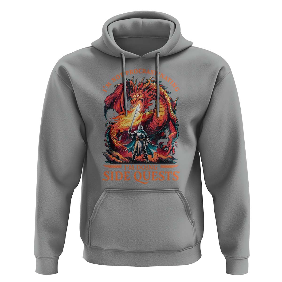 I’m Not Procrastinating I’m Doing Side Quests Hoodie Fantasy Gamer Humor Epic Dragon RPG Adventure - Wonder Print Shop