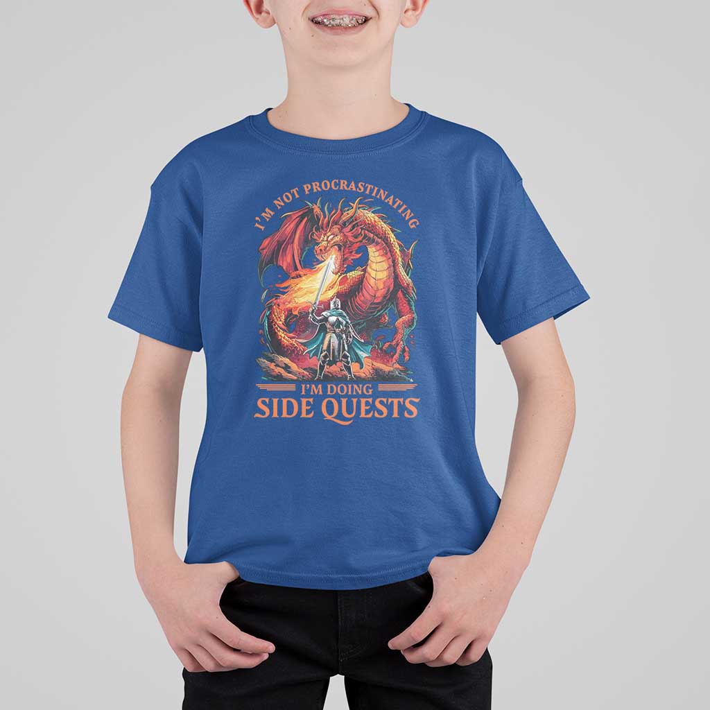 I’m Not Procrastinating I’m Doing Side Quests T Shirt For Kid Fantasy Gamer Humor Epic Dragon RPG Adventure - Wonder Print Shop