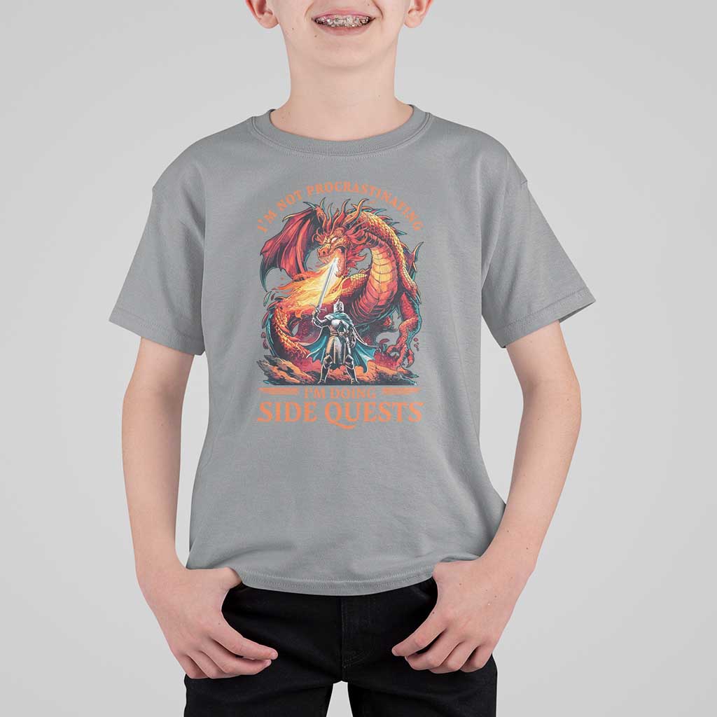 I’m Not Procrastinating I’m Doing Side Quests T Shirt For Kid Fantasy Gamer Humor Epic Dragon RPG Adventure - Wonder Print Shop