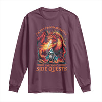 I’m Not Procrastinating I’m Doing Side Quests Long Sleeve Shirt Fantasy Gamer Humor Epic Dragon RPG Adventure - Wonder Print Shop