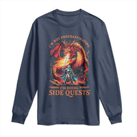 I’m Not Procrastinating I’m Doing Side Quests Long Sleeve Shirt Fantasy Gamer Humor Epic Dragon RPG Adventure - Wonder Print Shop