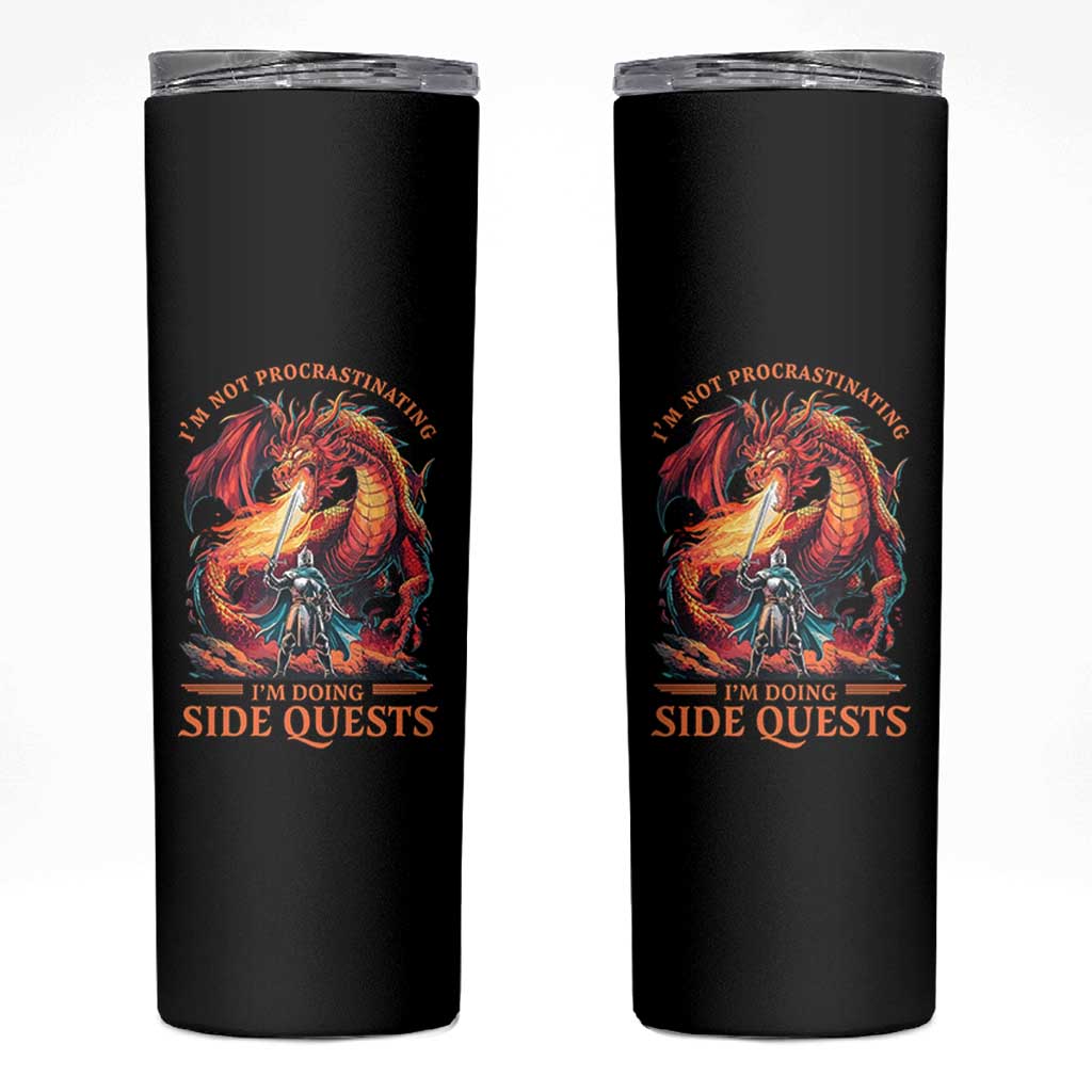 I’m Not Procrastinating I’m Doing Side Quests Skinny Tumbler Fantasy Gamer Humor Epic Dragon RPG Adventure - Wonder Print Shop