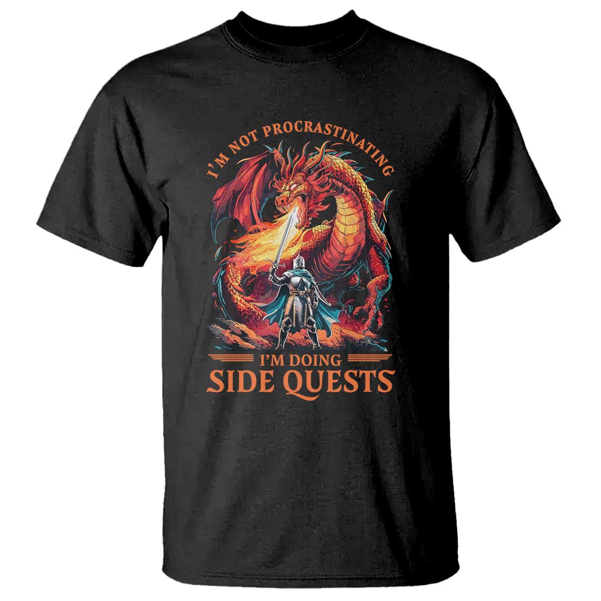 I’m Not Procrastinating I’m Doing Side Quests T Shirt Fantasy Gamer Humor Epic Dragon RPG Adventure - Wonder Print Shop