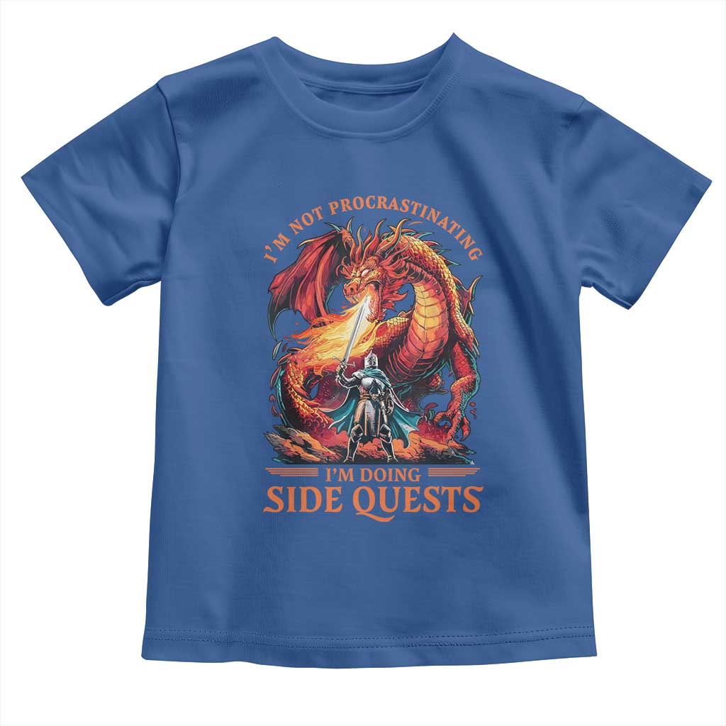 I’m Not Procrastinating I’m Doing Side Quests Toddler T Shirt Fantasy Gamer Humor Epic Dragon RPG Adventure - Wonder Print Shop
