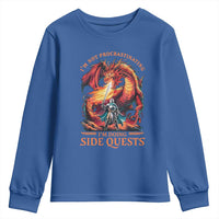 I’m Not Procrastinating I’m Doing Side Quests Youth Sweatshirt Fantasy Gamer Humor Epic Dragon RPG Adventure - Wonder Print Shop