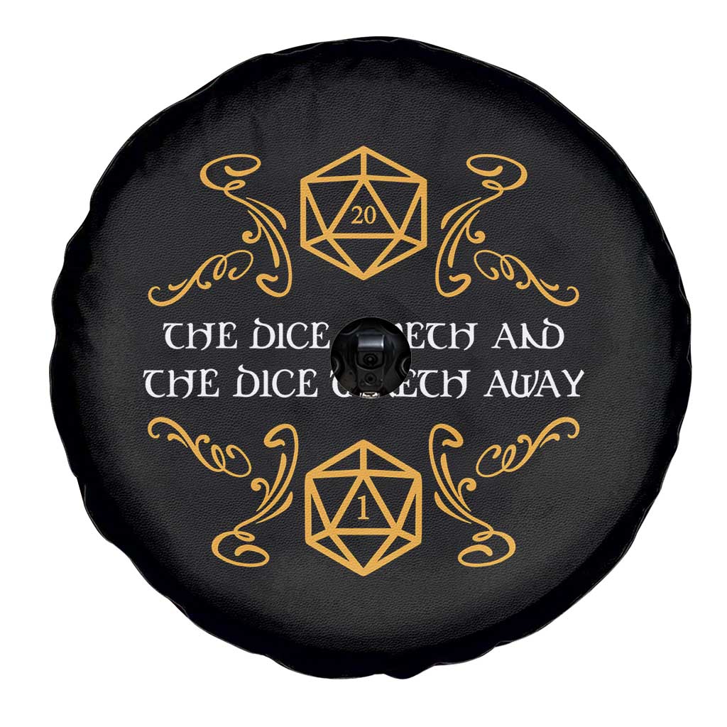 The Dice Giveth and the Dice Taketh Away RPG Quote Spare Tire Cover Classic Tabletop Dice Humor Fantasy Roleplay Fans - Wonder Print Shop