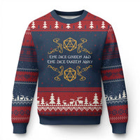 The Dice Giveth and the Dice Taketh Away RPG Quote Ugly Christmas Sweater Classic Tabletop Dice Humor Fantasy Roleplay Fans - Wonder Print Shop